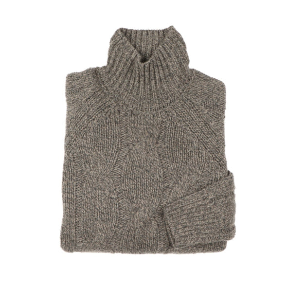 Mid brown funnel collar sweater PESERICO