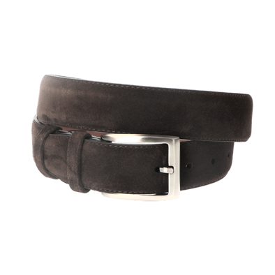 Dark brown suede classic belt