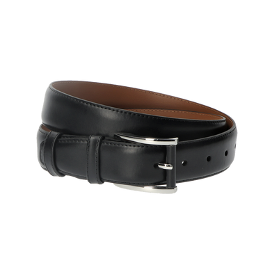 Black leather classic belt
