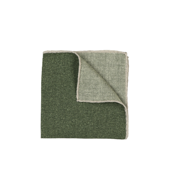 Green colour with light grey edge pocket square ROSI