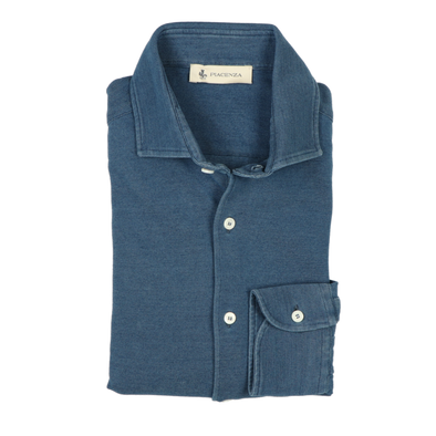 Blue denim polo casual shirt PIACENZA