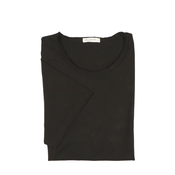 Black casual t-shirt ANONYM