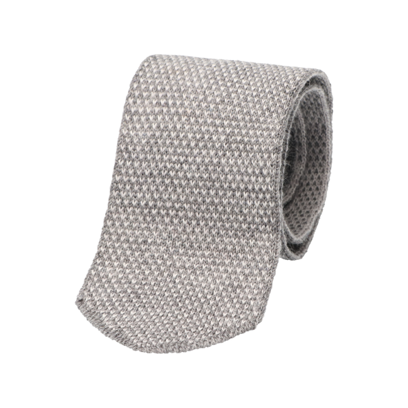 Light grey and grey wool tie ROSI