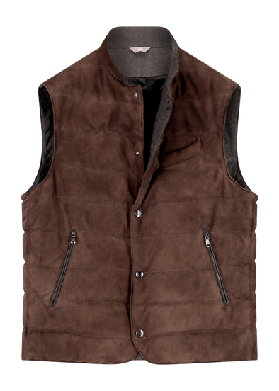 Brown suede Bodywarmer FRADI