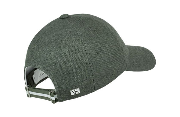 Olive linen cap VARSITY