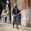 Grey chino with light grey stripes FRADI