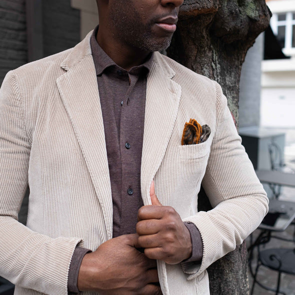 Light beige "corduroy" sport Jacket SANTANIELLO
